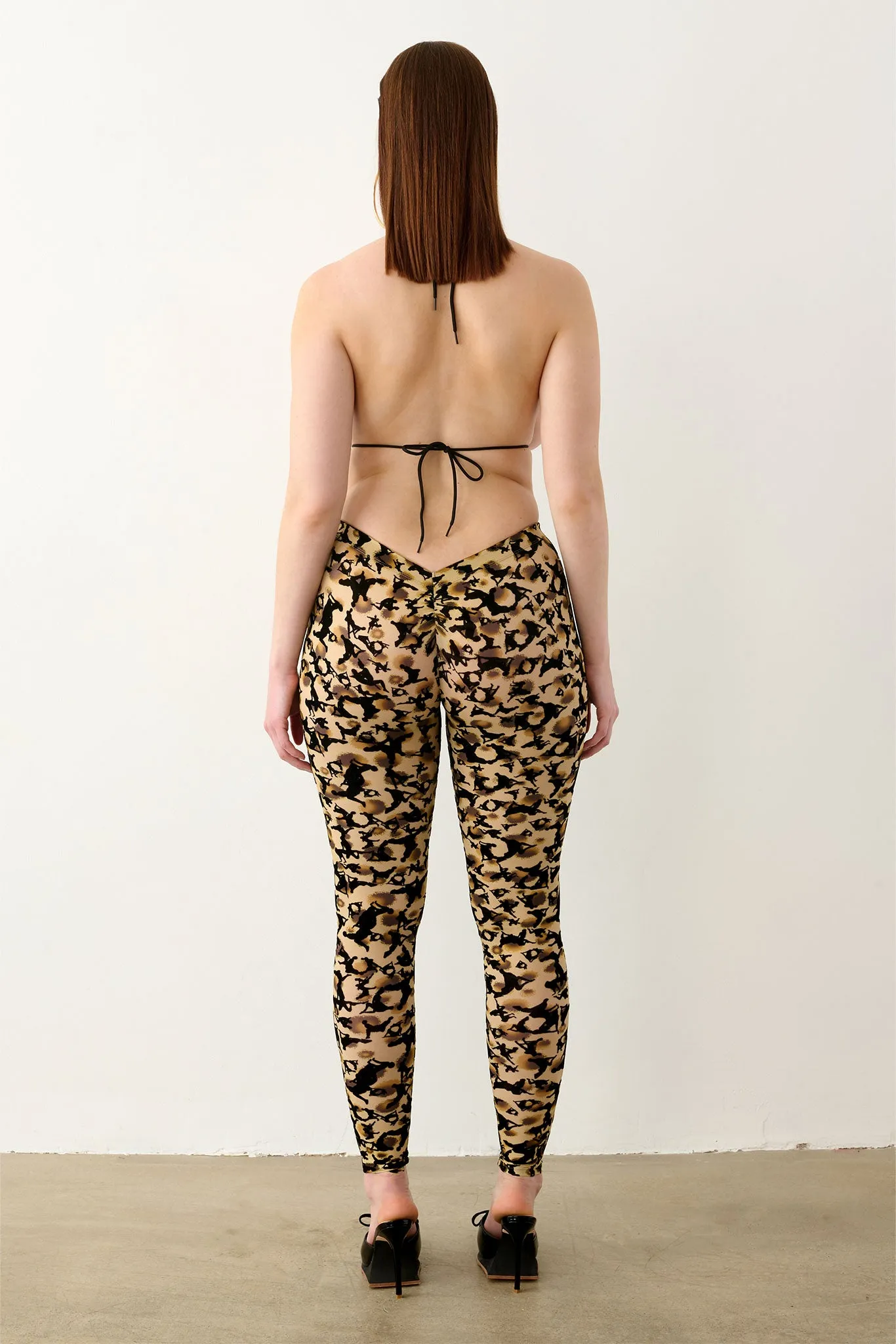 Knockout Leggings Beige Leopard Print