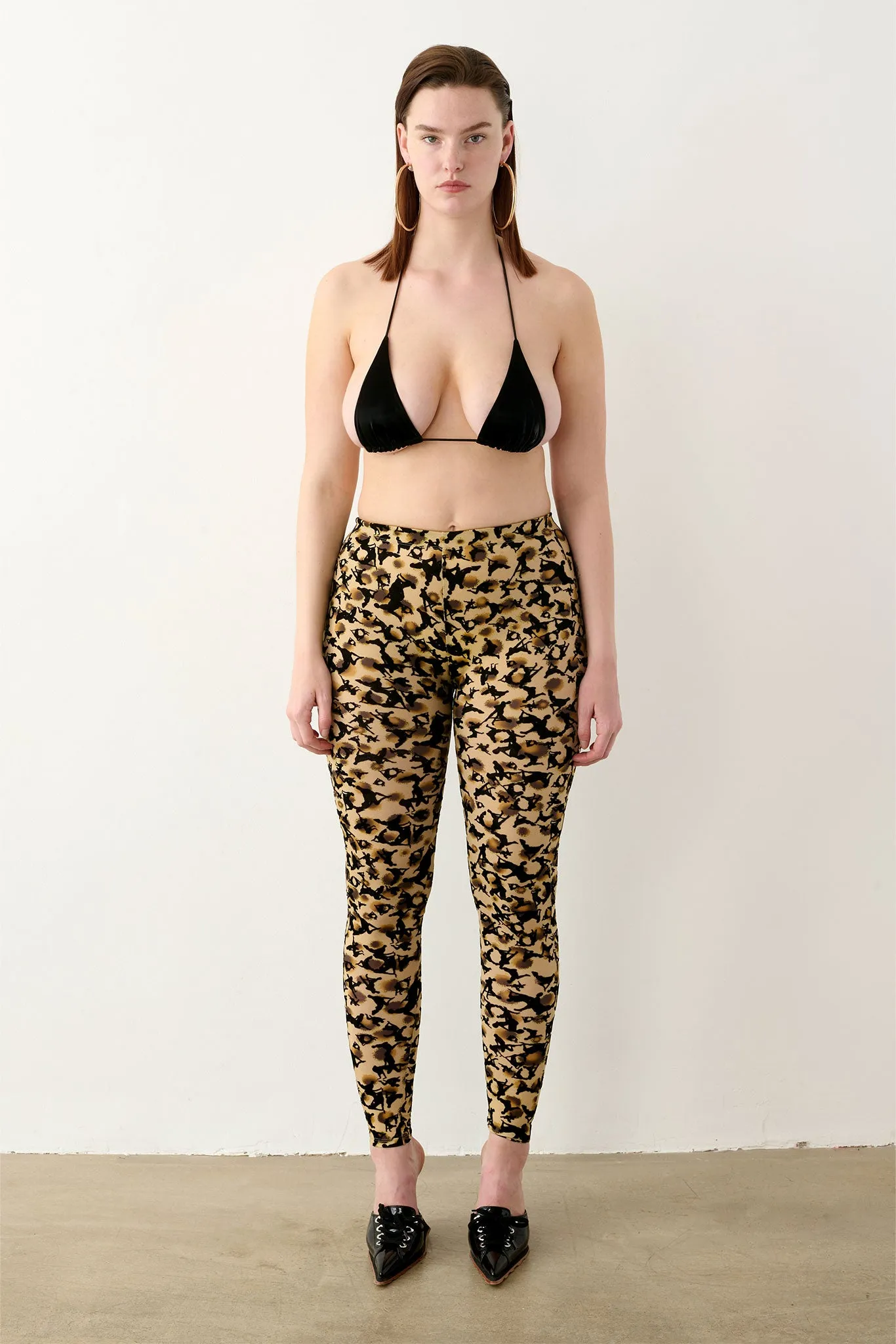 Knockout Leggings Beige Leopard Print