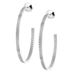 L'ARC DE DAVIDOR Creole Earring GM, 18k White Gold with Satin Finish