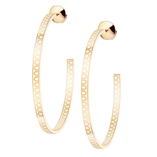 L'Arc de DAVIDOR Creole Earring GM, 18k Yellow Gold with Lacquered Ceramic