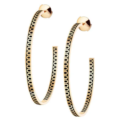 L'Arc de DAVIDOR Creole Earring GM, 18k Yellow Gold with Lacquered Ceramic