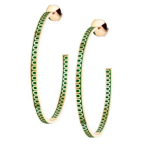 L'Arc de DAVIDOR Creole Earring GM, 18k Yellow Gold with Lacquered Ceramic