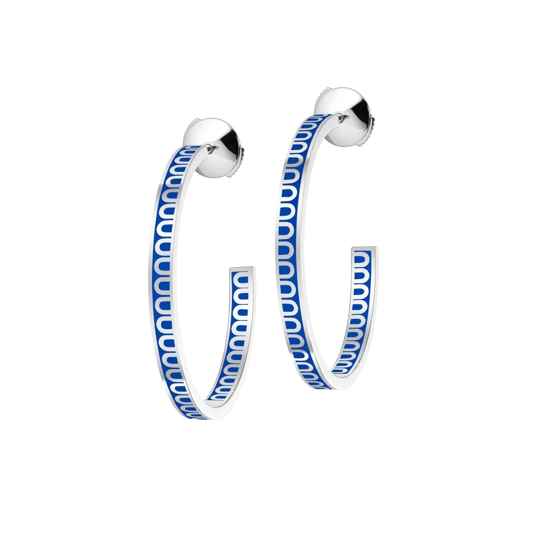 L'Arc de DAVIDOR Creole Earring MM, 18k White Gold with Lacquered Ceramic