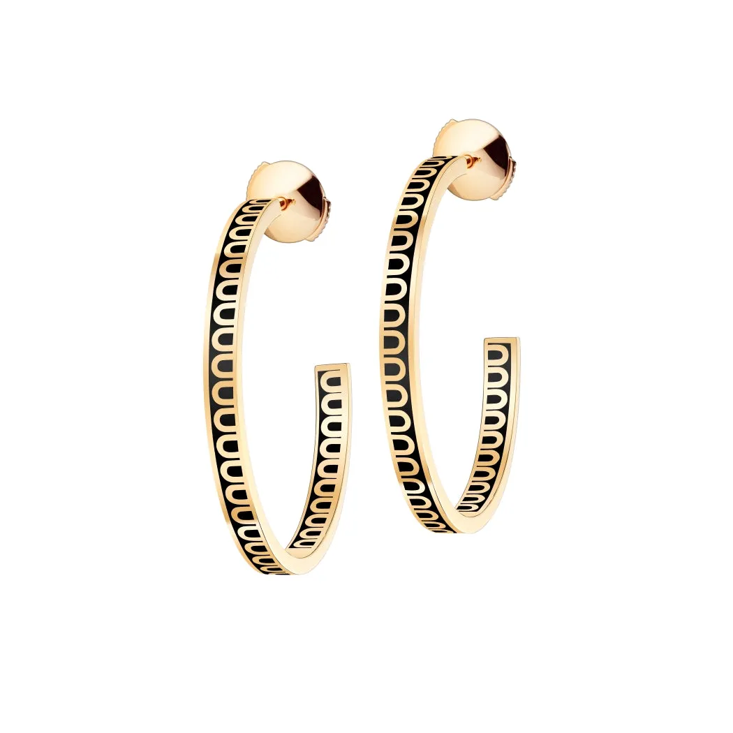 L'Arc de DAVIDOR Creole Earring MM, 18k Yellow Gold with Lacquered Ceramic