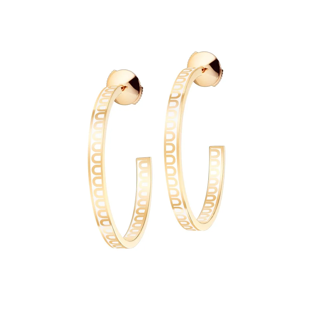 L'Arc de DAVIDOR Creole Earring MM, 18k Yellow Gold with Lacquered Ceramic