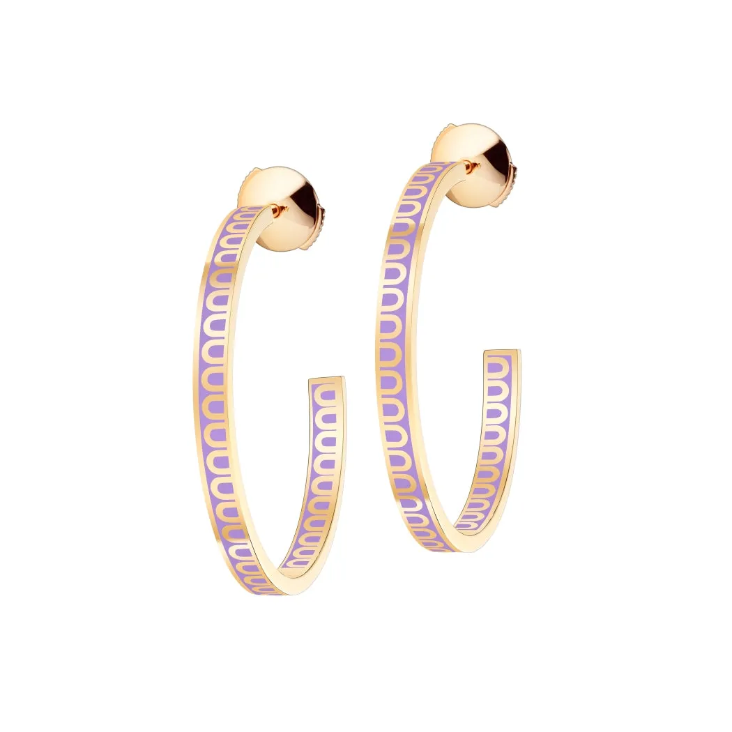 L'Arc de DAVIDOR Creole Earring MM, 18k Yellow Gold with Lacquered Ceramic