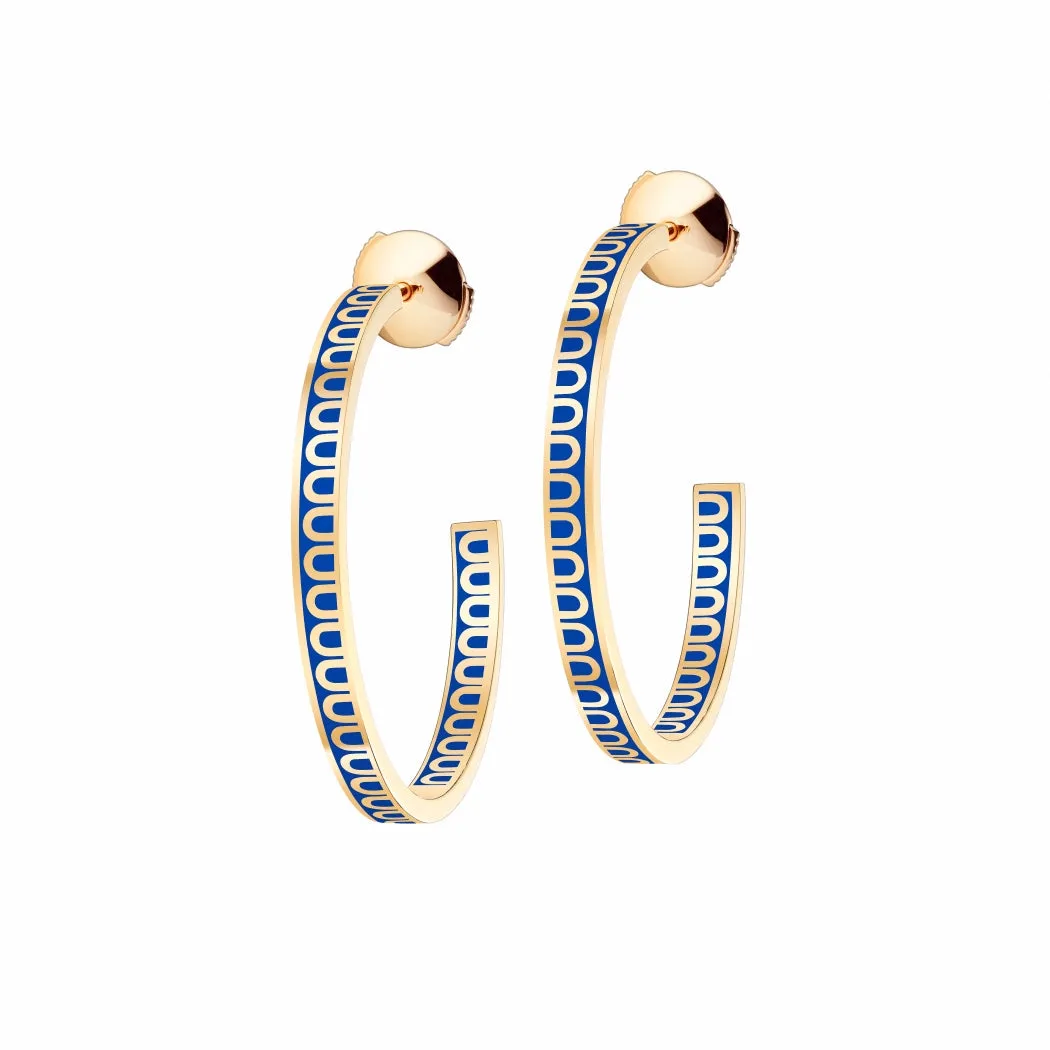 L'Arc de DAVIDOR Creole Earring MM, 18k Yellow Gold with Lacquered Ceramic