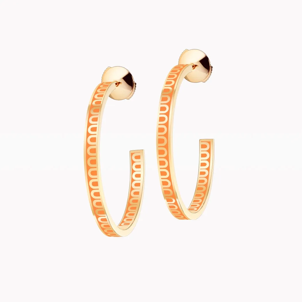 L'Arc de DAVIDOR Creole Earring MM, 18k Yellow Gold with Lacquered Ceramic