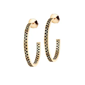 L'Arc de DAVIDOR Creole Earring MM, 18k Yellow Gold with Lacquered Ceramic