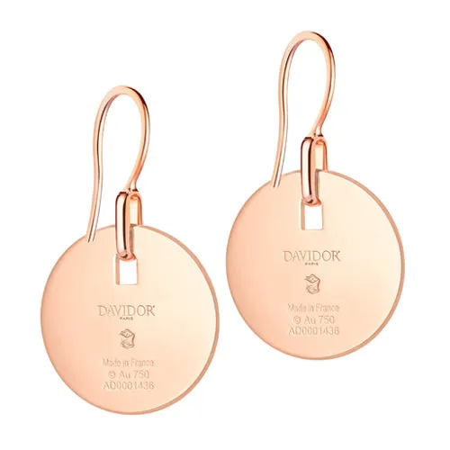 L'Arc de DAVIDOR Pendant Earring GM, 18k Rose Gold with Lacquered Ceramic and Porta Diamonds