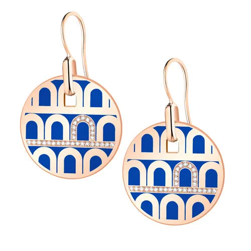 L'Arc de DAVIDOR Pendant Earring GM, 18k Rose Gold with Lacquered Ceramic and Porta Diamonds