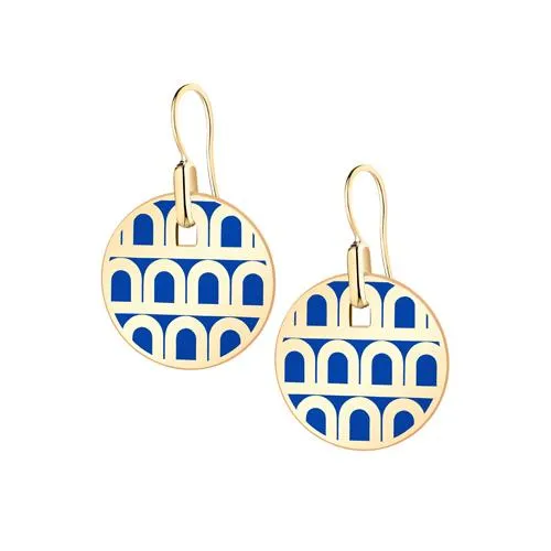 L'Arc de DAVIDOR Pendant Earring PM, 18k Yellow Gold with Lacquered Ceramic