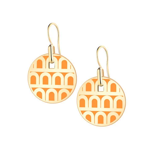 L'Arc de DAVIDOR Pendant Earring PM, 18k Yellow Gold with Lacquered Ceramic