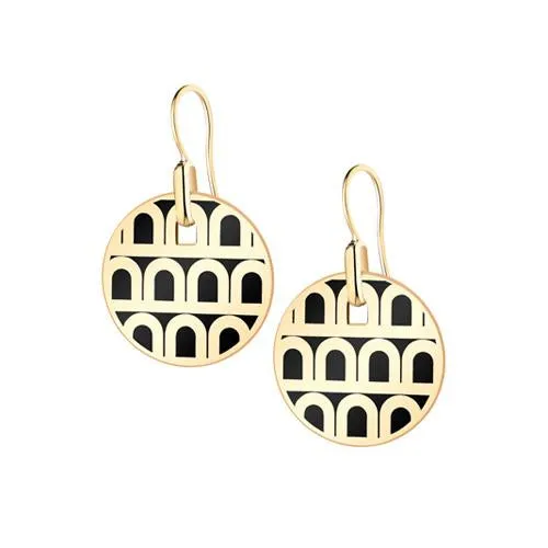 L'Arc de DAVIDOR Pendant Earring PM, 18k Yellow Gold with Lacquered Ceramic