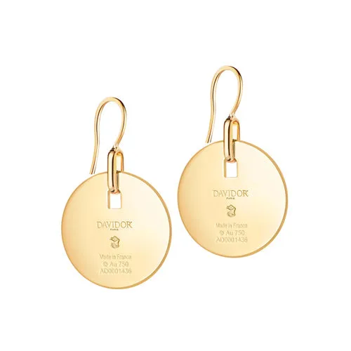 L'Arc de DAVIDOR Pendant Earring PM, 18k Yellow Gold with Lacquered Ceramic