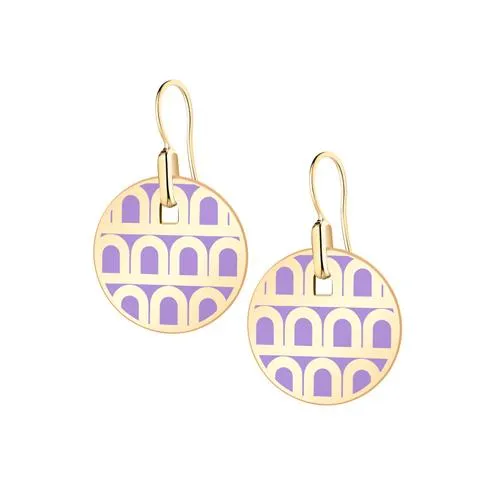 L'Arc de DAVIDOR Pendant Earring PM, 18k Yellow Gold with Lacquered Ceramic