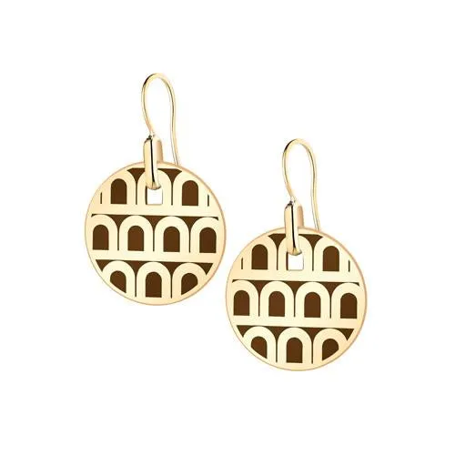 L'Arc de DAVIDOR Pendant Earring PM, 18k Yellow Gold with Lacquered Ceramic