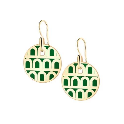 L'Arc de DAVIDOR Pendant Earring PM, 18k Yellow Gold with Lacquered Ceramic