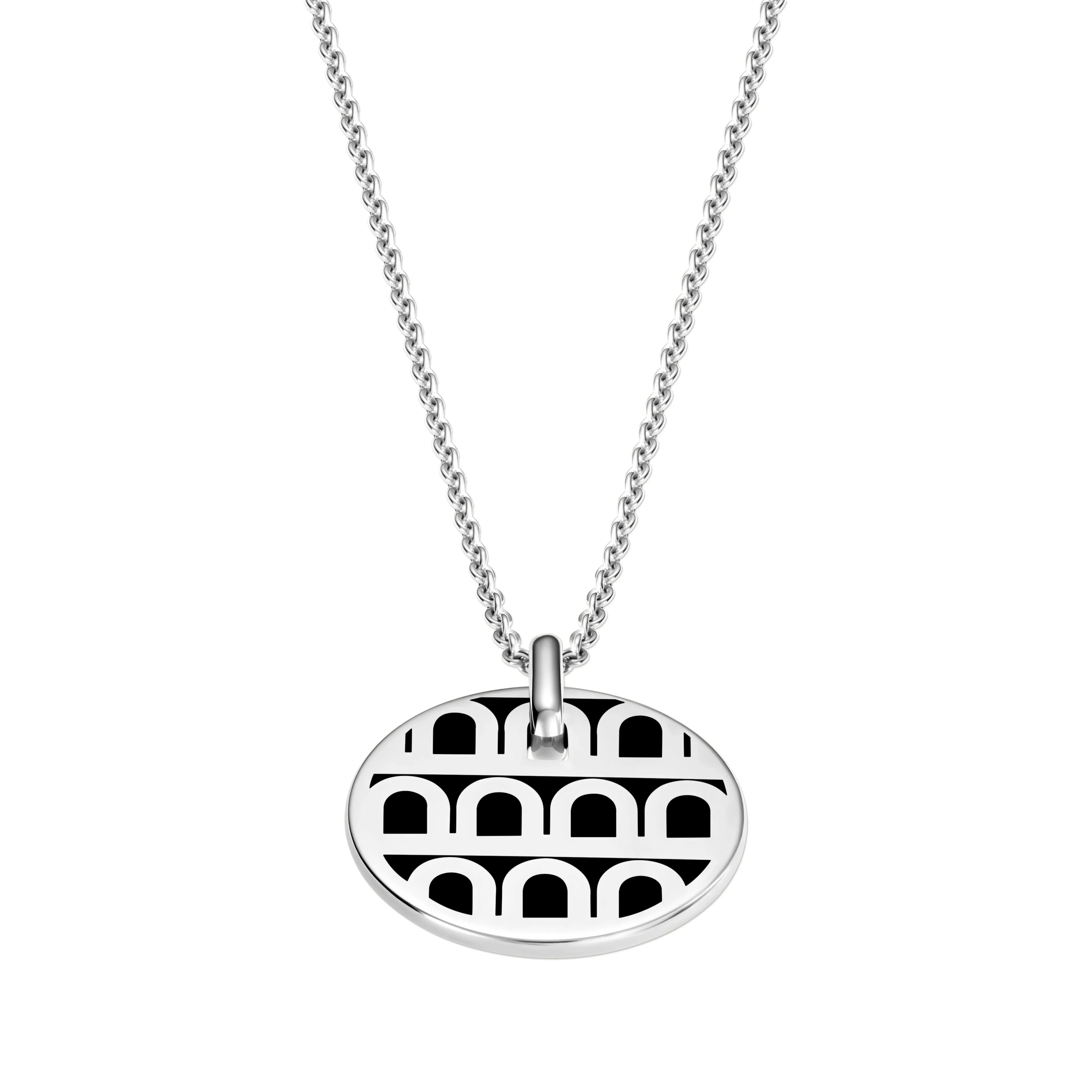 L'Arc de DAVIDOR Pendant PM, 18k White Gold with Lacquered Ceramic