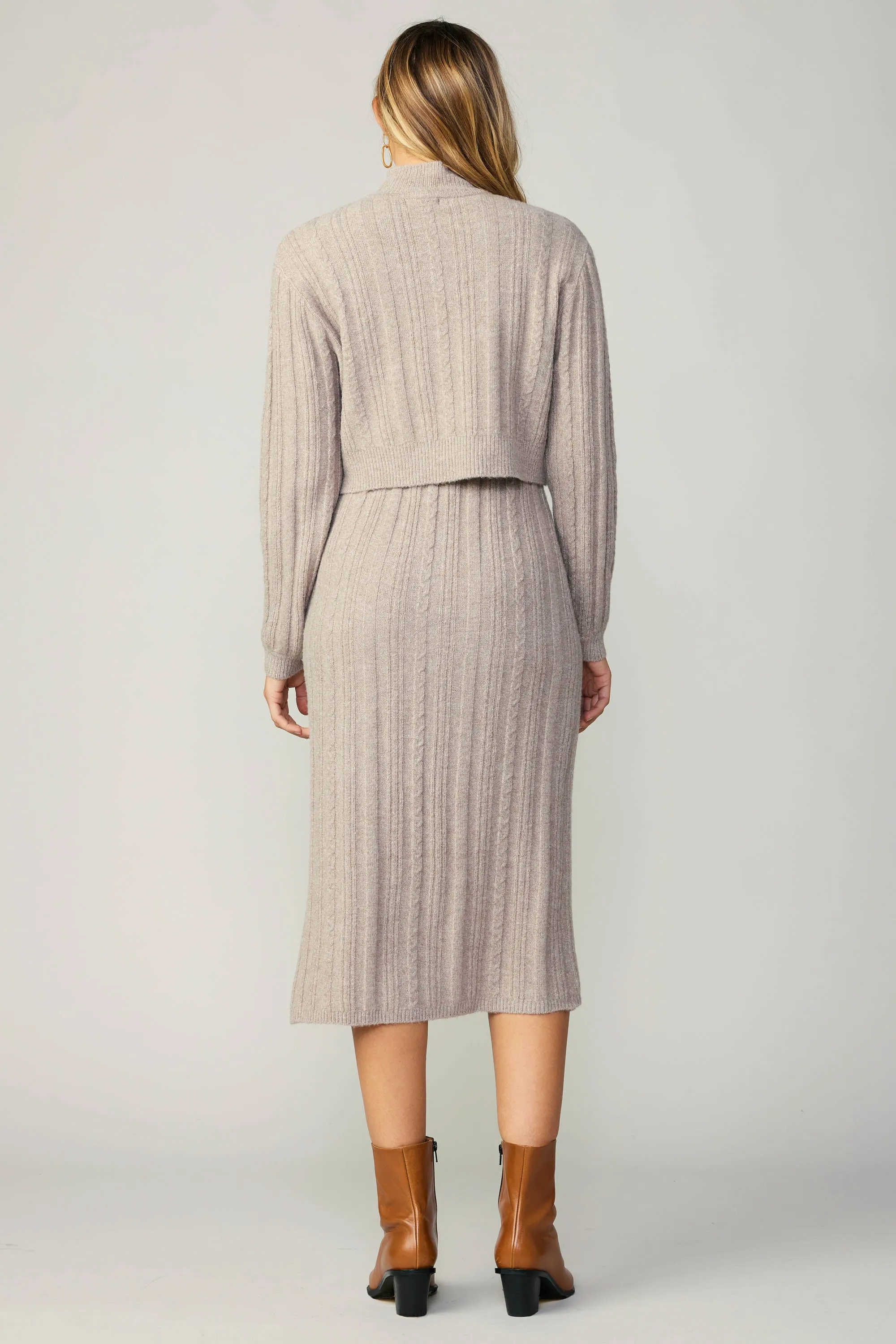 Layered Sweater Midi Dress