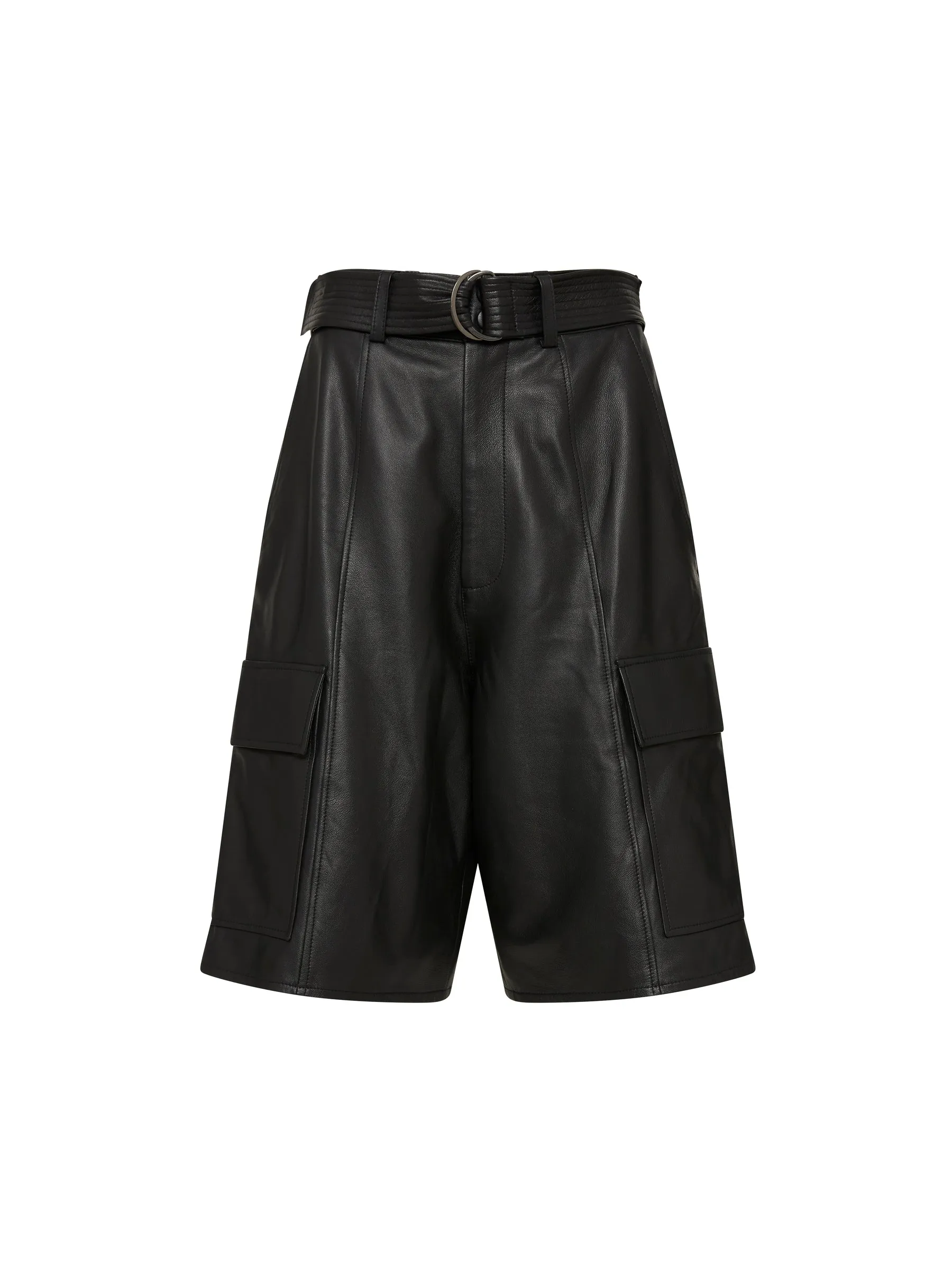 leather pocket detail short