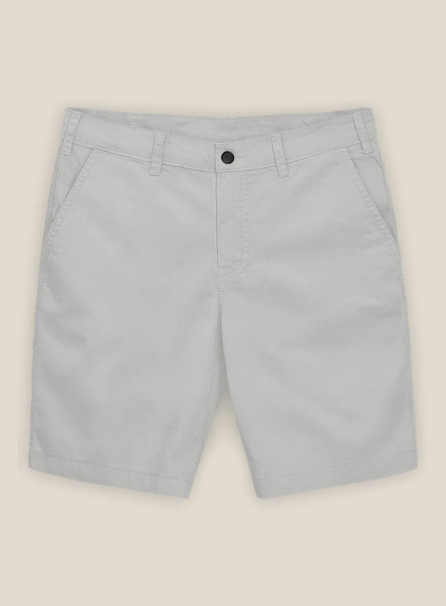 Light Gray Stretch Chino Shorts