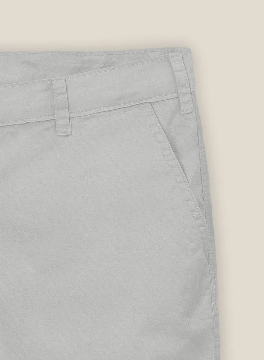 Light Gray Stretch Chino Shorts