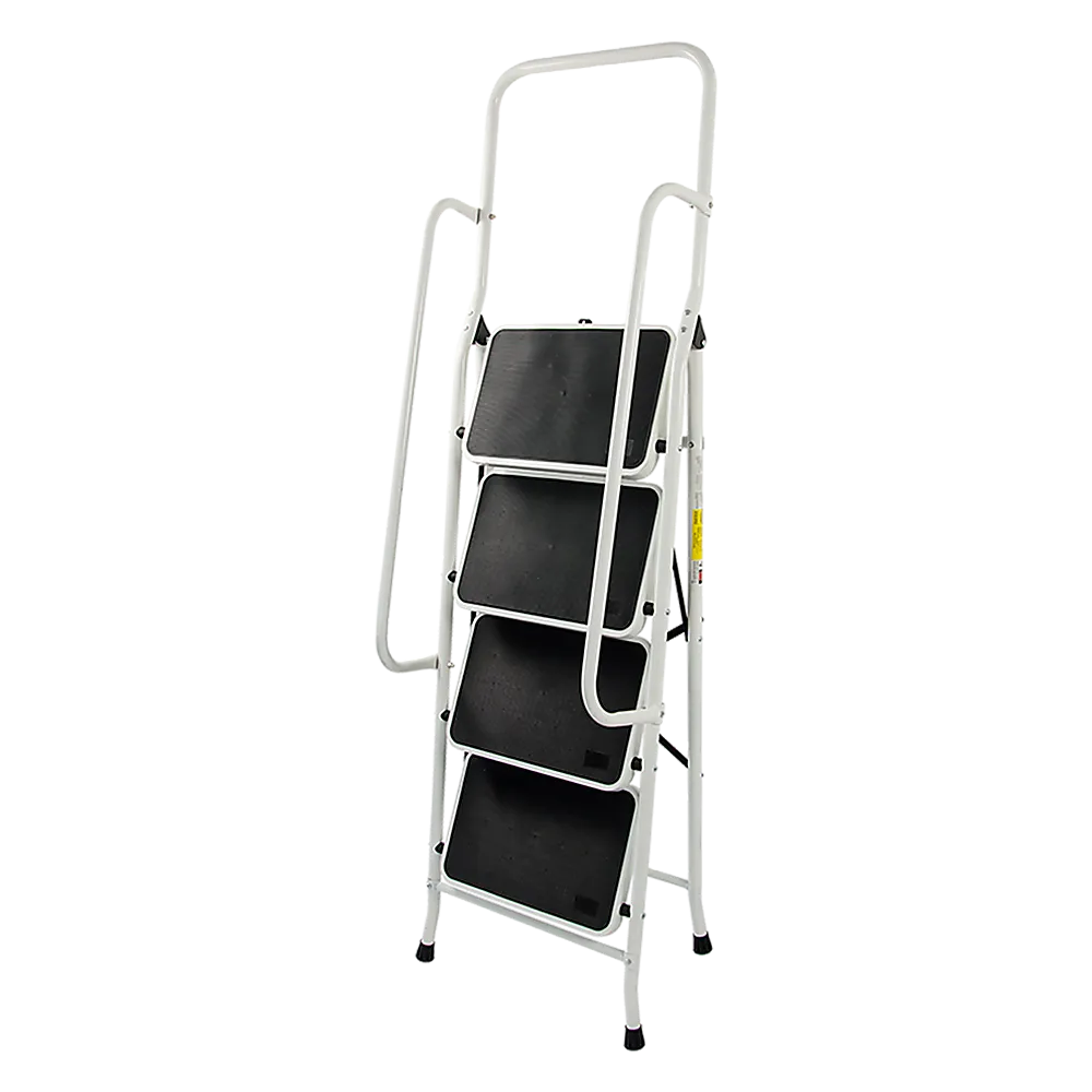 Lightweight Foldable Non-Slip 4 Step Ladder with Handrails