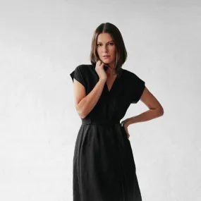 Linen dress Ayu black by Seaside Tones