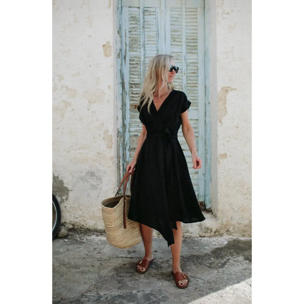 Linen dress Ayu black by Seaside Tones