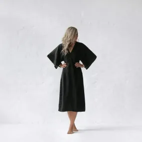 Linen Dress Yuko Black by Seaside Tones