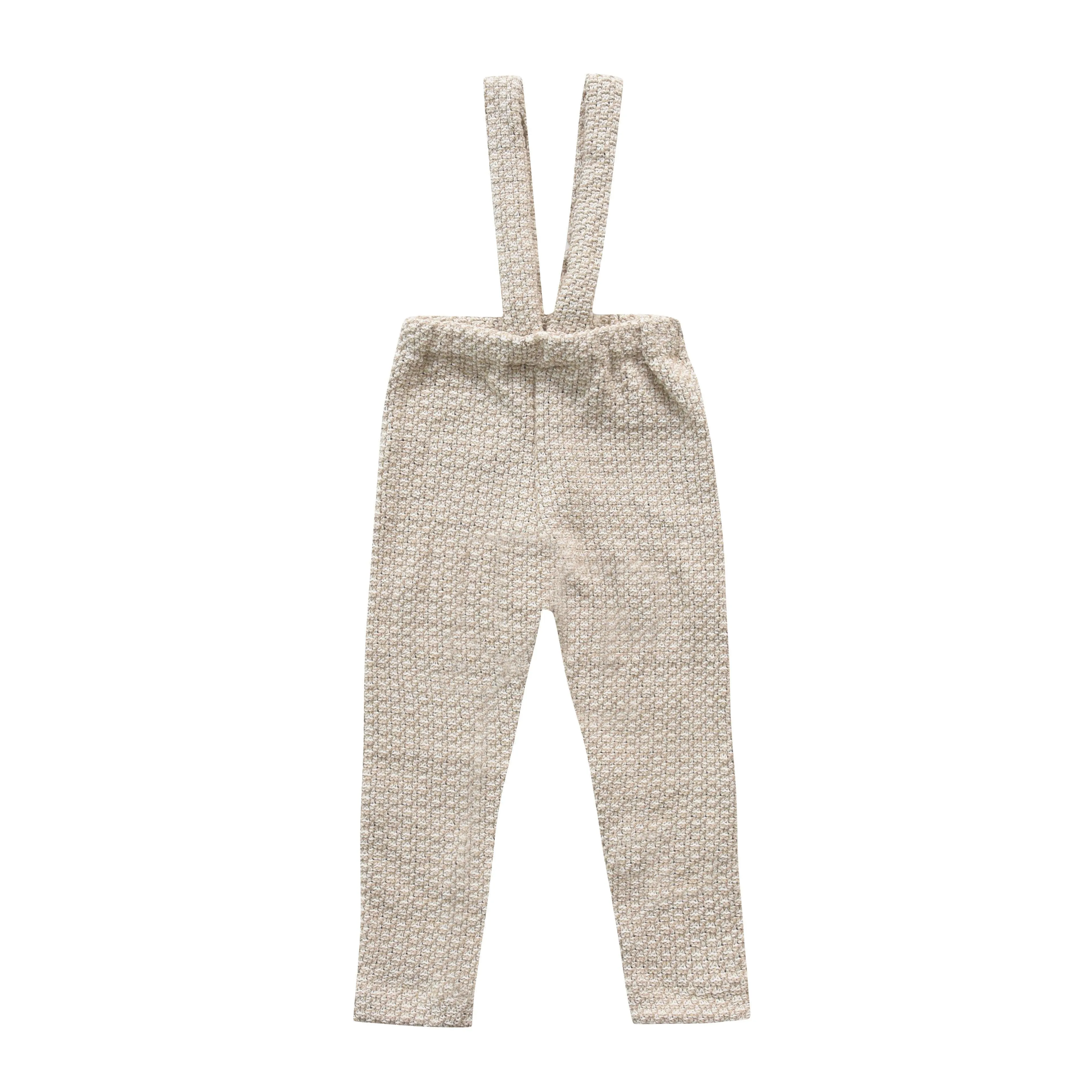 Linen Pants with Suspenders - Beige