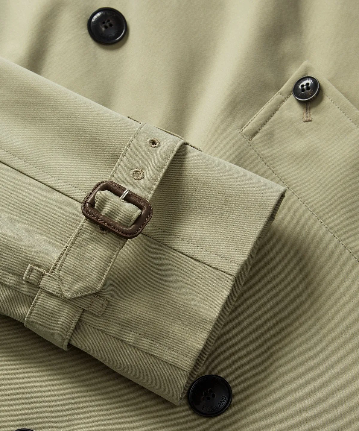 London Trench in Cotton Gabardine Beige