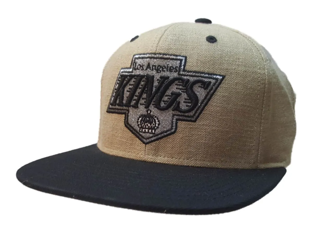 Los Angeles Kings Mitchell & Ness Beige Tweed Style Structured Flat Bill Hat Cap