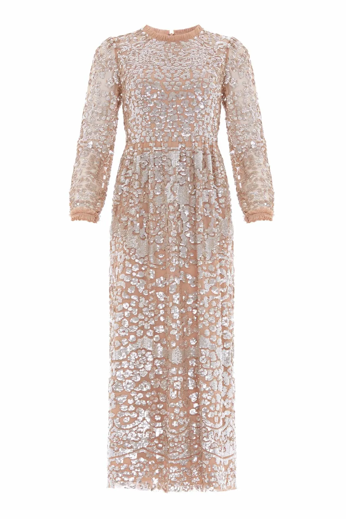 Lucille Gloss Long Sleeve Ankle Gown