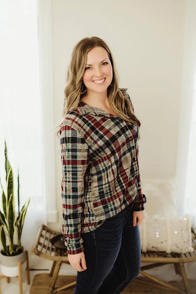 Melange Plaid Shacket