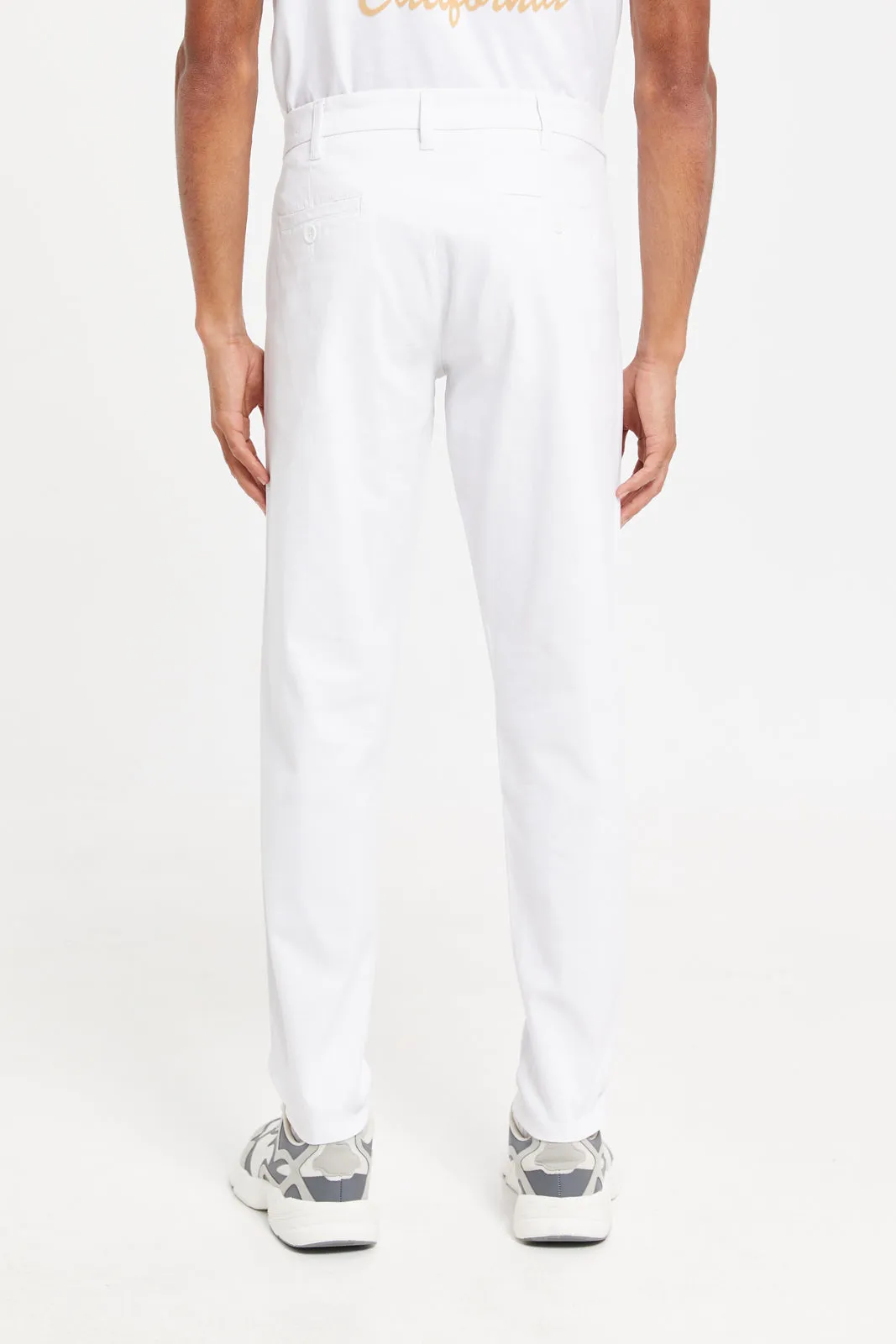 Men White Chino Trousers