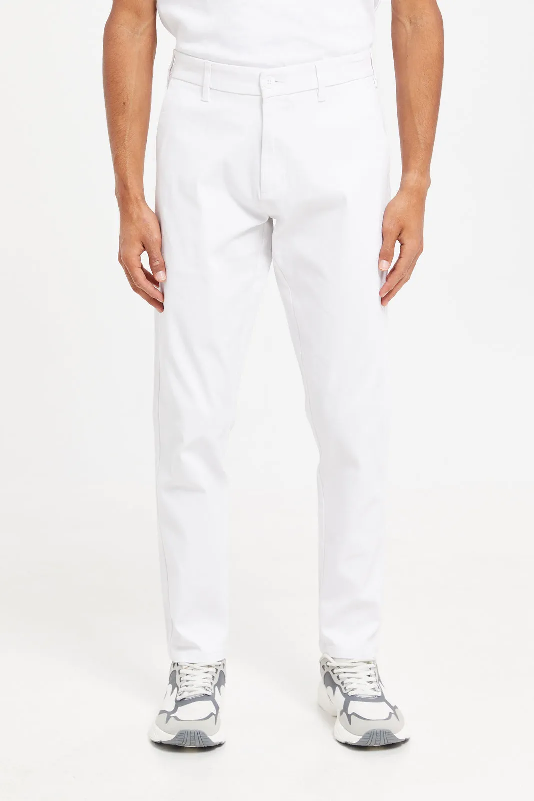 Men White Chino Trousers