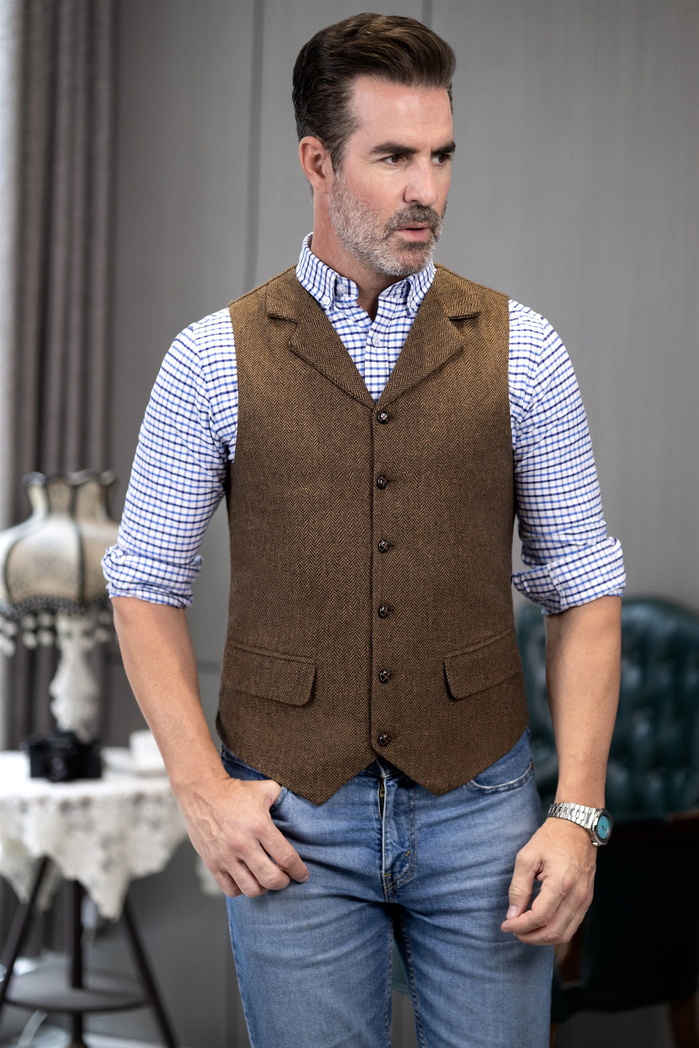 Men's Business Notch Lapel Waistcoat