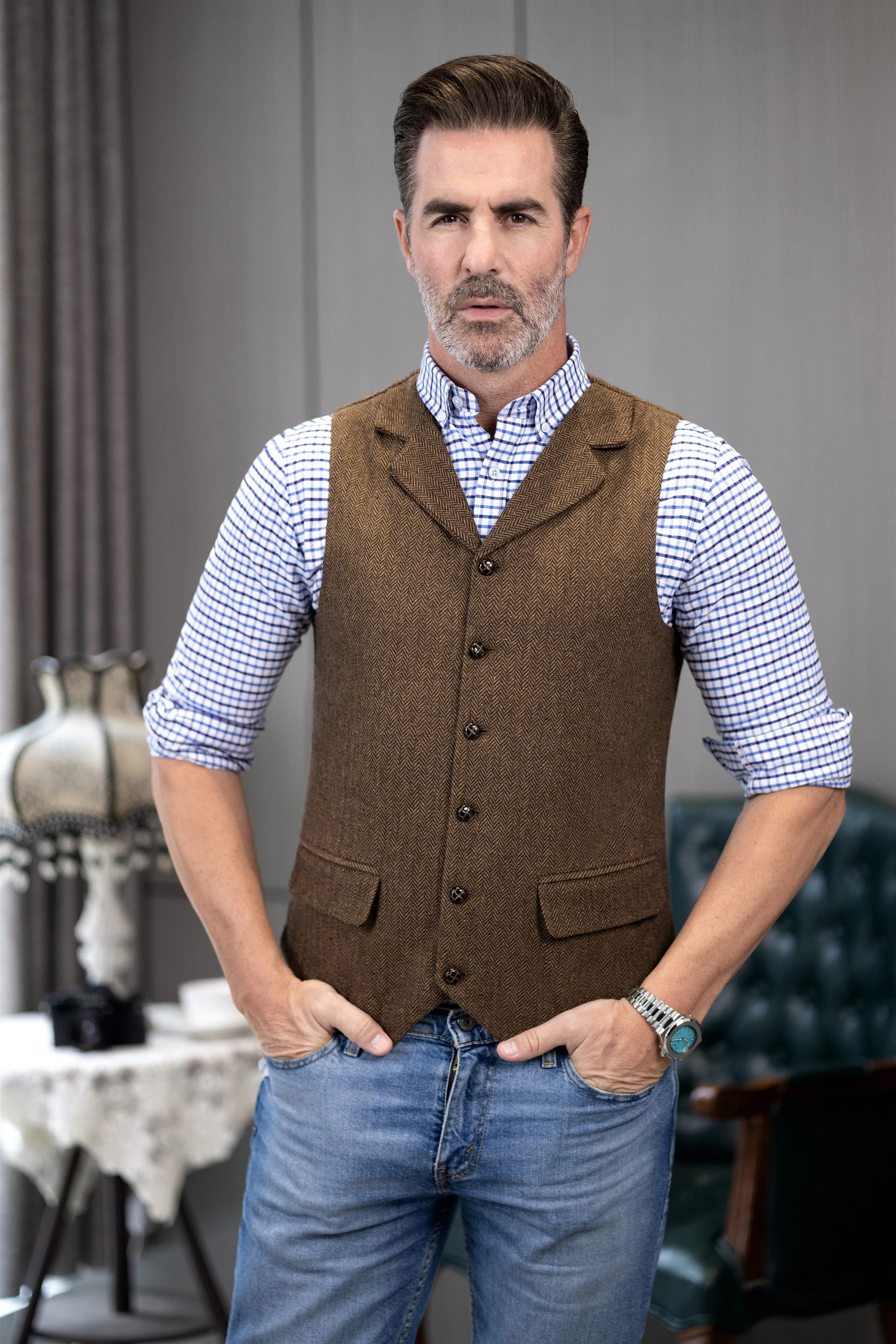 Men's Business Notch Lapel Waistcoat