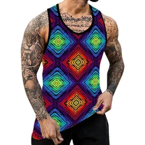 Men's Casual Geometric Printed Muscle Fit Tank 33532820YY