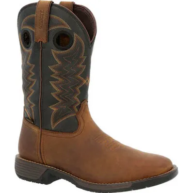 MEN'S ROCKY RUGGED TRAIL STEEL TOE WATERPROOF WESTERN BOOT - BROWN