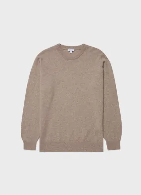 Men's Scottish Cashmere Jumper in Natural Brown