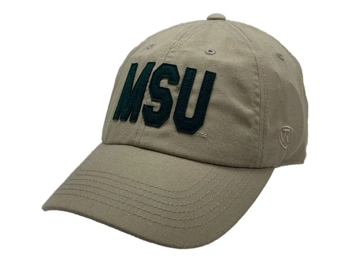 Michigan State Spartans TOW Khaki Tan Lightweight Strapback Relax Fit Hat Cap