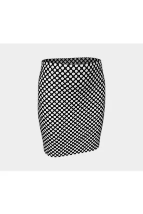 Micro Polka Dot Fitted Skirt