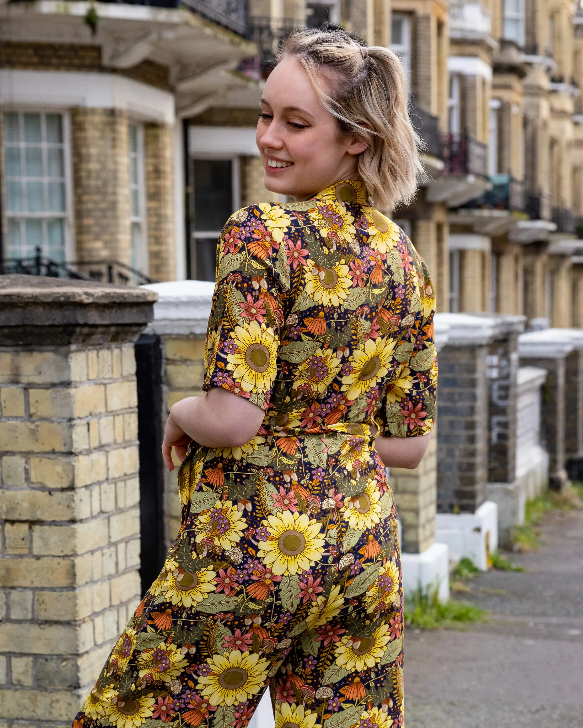 Midnight Blues Sunflower Jumpsuit