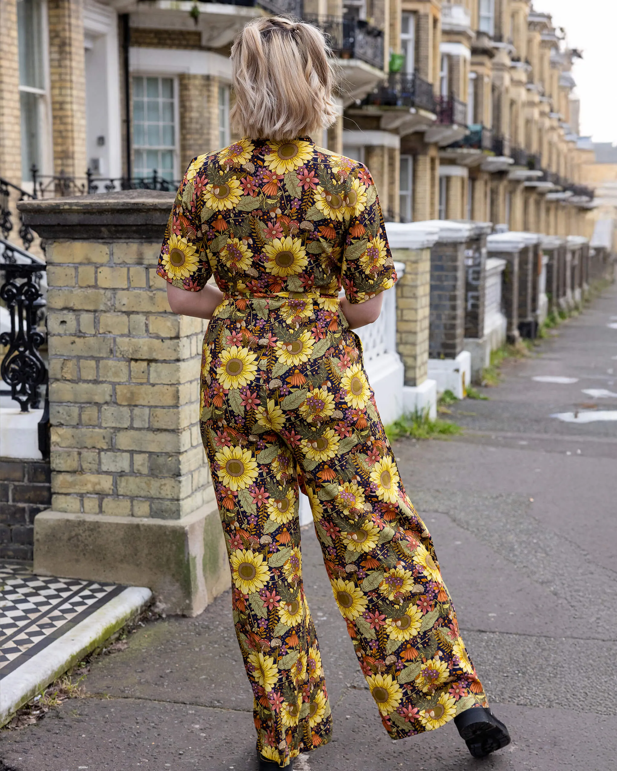 Midnight Blues Sunflower Jumpsuit