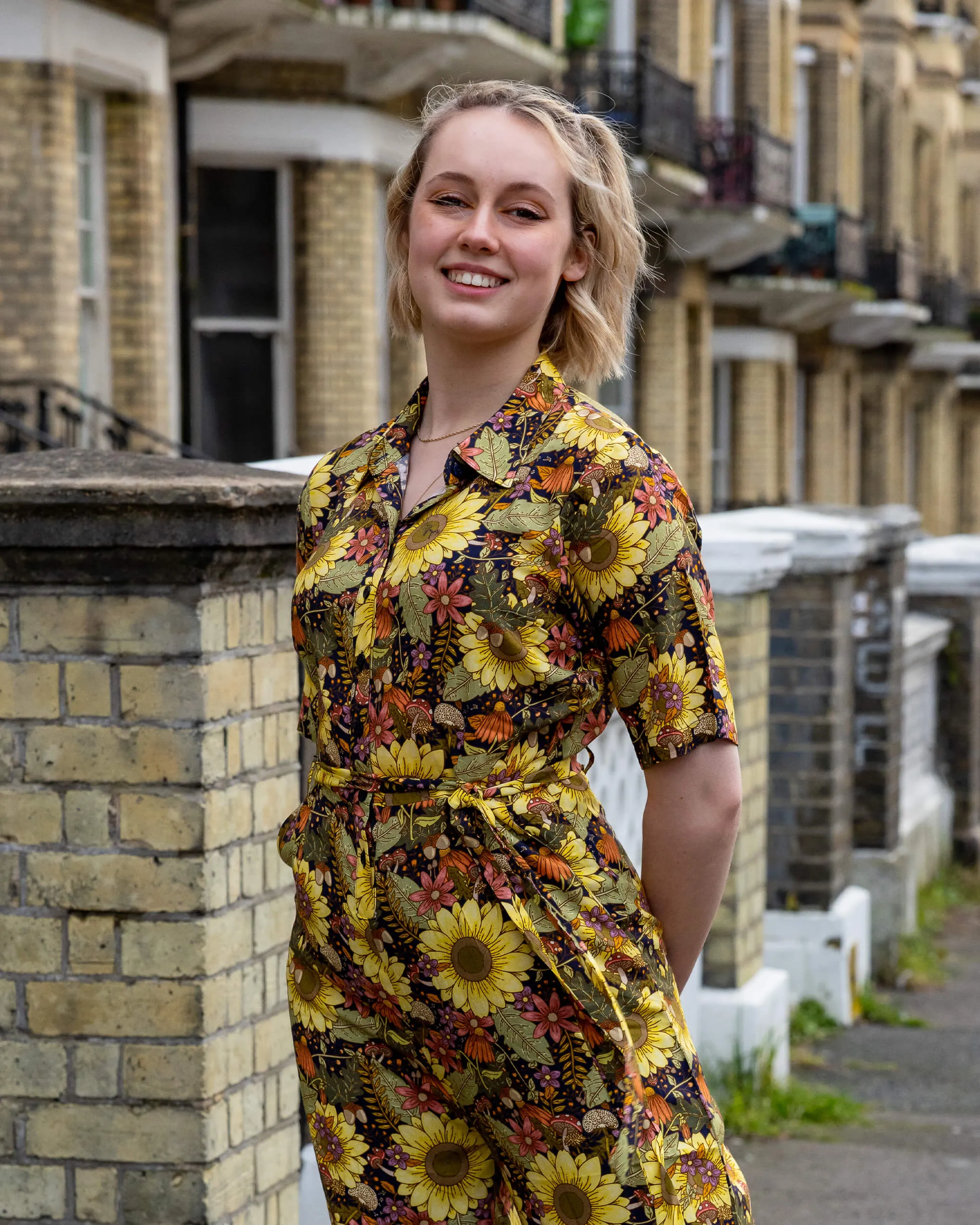 Midnight Blues Sunflower Jumpsuit