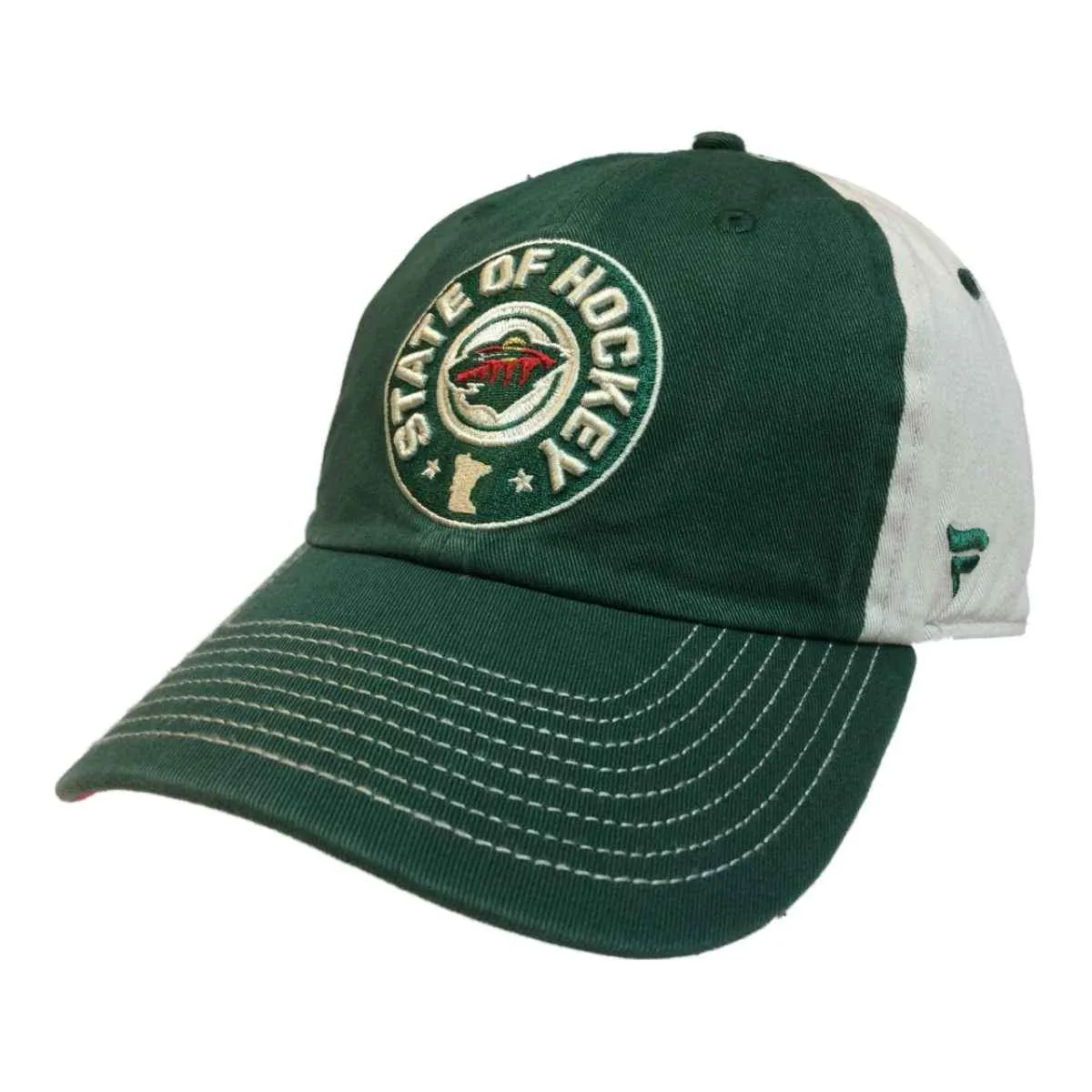 Minnesota Wild Fanatics Dark Green & Beige "State of Hockey" Adj. Slouch Hat Cap