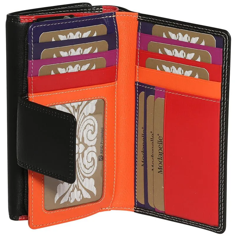 Modapelle - 7332 RFID Leather Multi Coloured Wallet